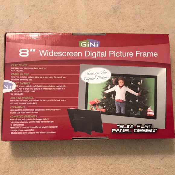 NWT Giinii 8” LCD Widescreen Digital Picture Frame - Picture 3 of 5